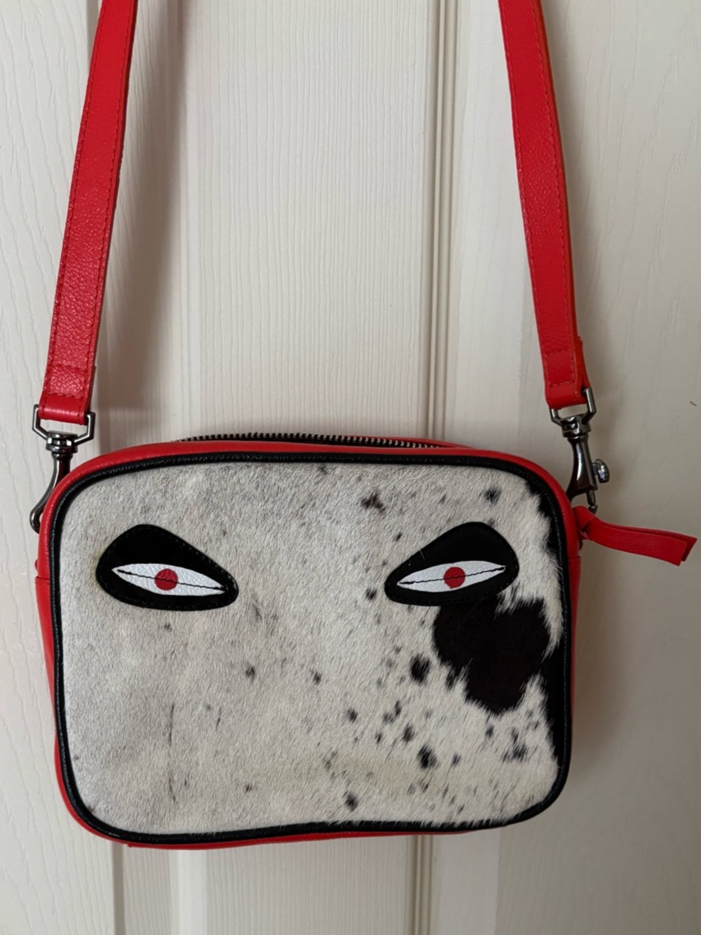 Min & Mon Verto Cow Print Calf hair Leather Crossbody Bag